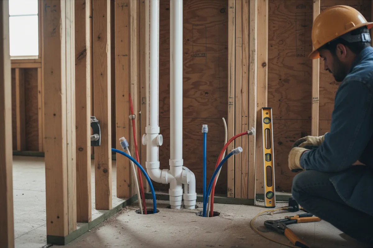 Drain and supply rough-in during Toilet Repair and Installation in Fultonham